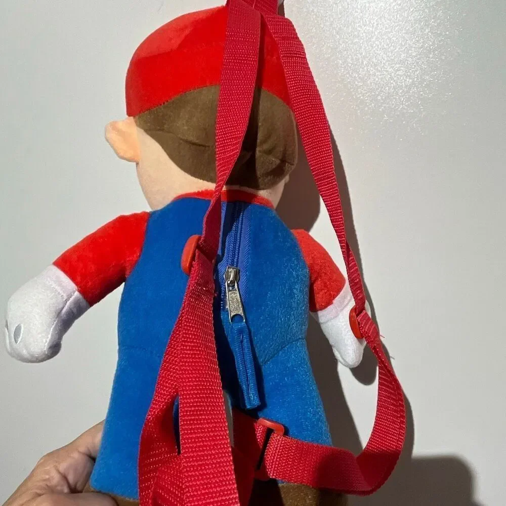 Nintendo Super Mario Plush Backpack Kids Red Blue Adjustable Straps Novelty‎ Bag